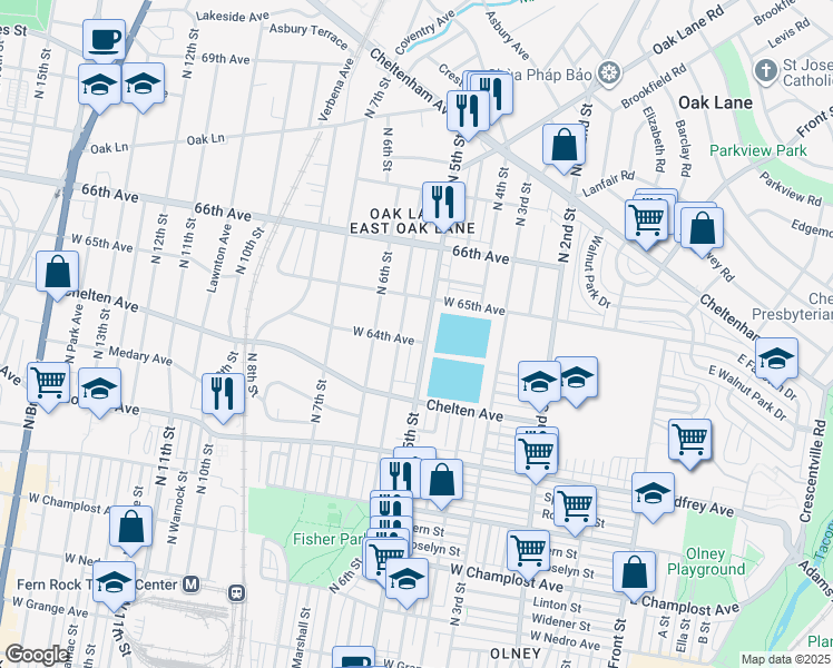 map of restaurants, bars, coffee shops, grocery stores, and more near in Philadelphia