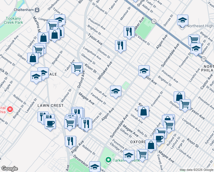 map of restaurants, bars, coffee shops, grocery stores, and more near 1000 Kerper Street in Philadelphia
