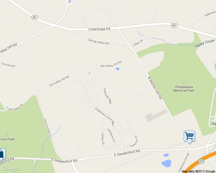 map of restaurants, bars, coffee shops, grocery stores, and more near 96 Granville Way in Exton