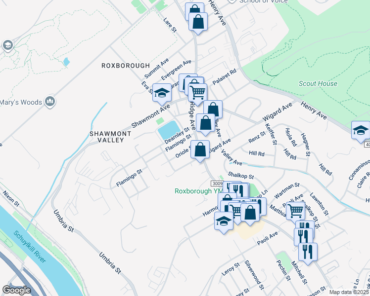 map of restaurants, bars, coffee shops, grocery stores, and more near 476 Oriole Street in Philadelphia