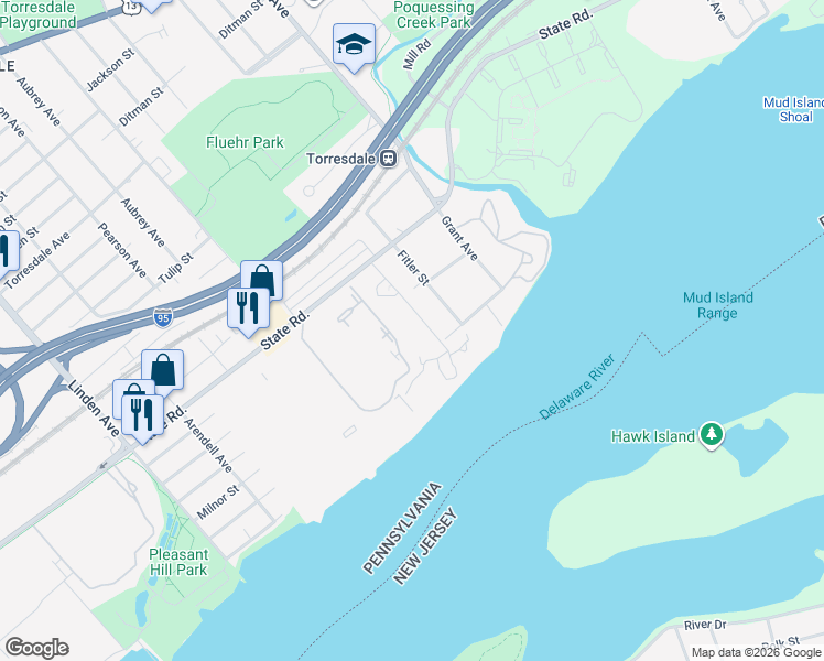 map of restaurants, bars, coffee shops, grocery stores, and more near 5110 Fitler Street in Philadelphia