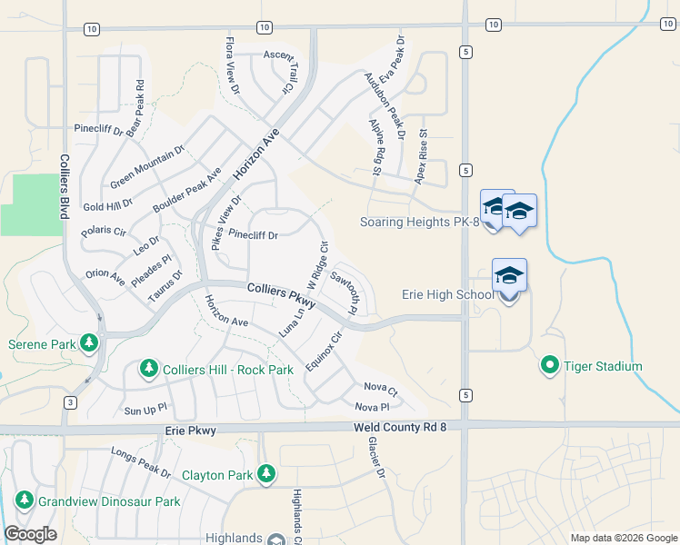 map of restaurants, bars, coffee shops, grocery stores, and more near 393 Rodden Drive in Erie