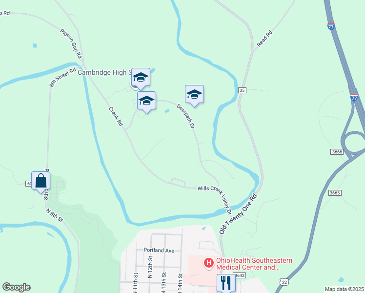 map of restaurants, bars, coffee shops, grocery stores, and more near 1480 Deerpath Drive in Cambridge