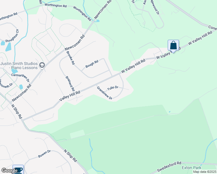 map of restaurants, bars, coffee shops, grocery stores, and more near 903 Tulio Drive in Exton