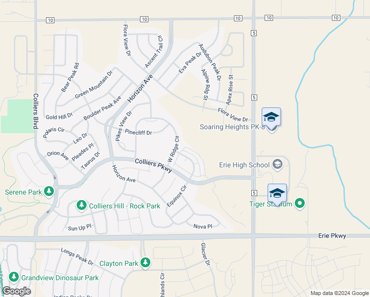 map of restaurants, bars, coffee shops, grocery stores, and more near 393 Rodden Drive in Erie