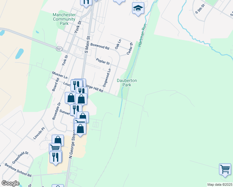 map of restaurants, bars, coffee shops, grocery stores, and more near 14 Pine Drive in Manchester