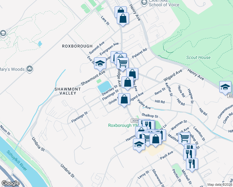 map of restaurants, bars, coffee shops, grocery stores, and more near 483 Flamingo Street in Philadelphia