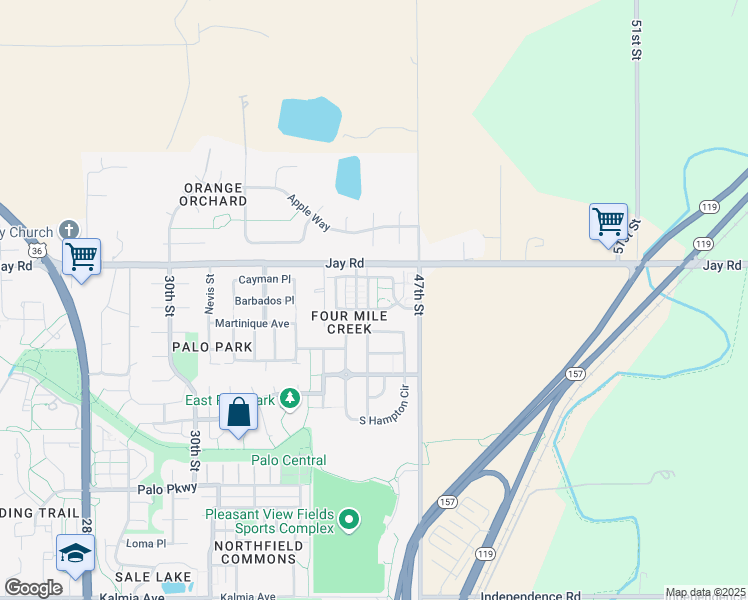 map of restaurants, bars, coffee shops, grocery stores, and more near 4138-4148 Clifton Court in Boulder