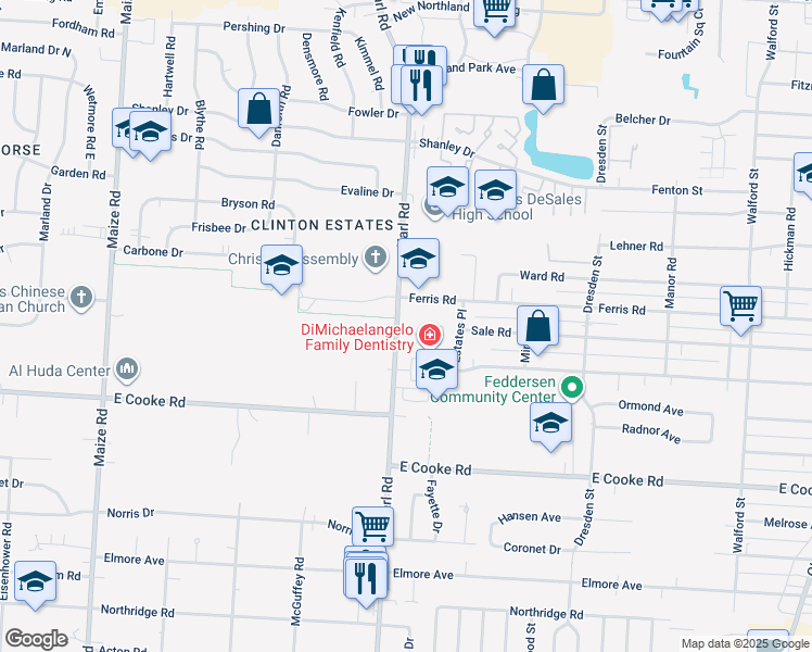 map of restaurants, bars, coffee shops, grocery stores, and more near 4080 Karl Road in Columbus