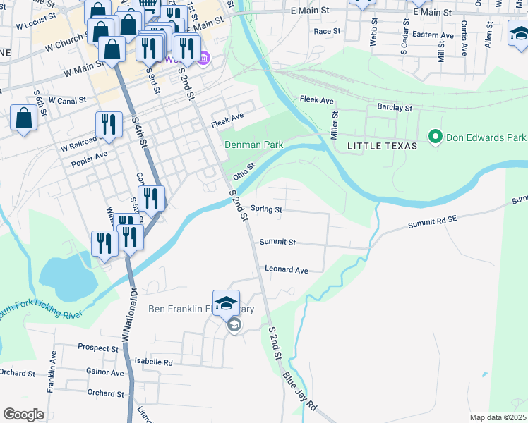 map of restaurants, bars, coffee shops, grocery stores, and more near 35-45 Spring Street in Newark