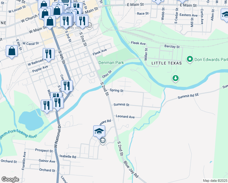map of restaurants, bars, coffee shops, grocery stores, and more near 35-45 Spring Street in Newark