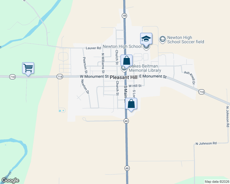 map of restaurants, bars, coffee shops, grocery stores, and more near 109 Church Street in Pleasant Hill