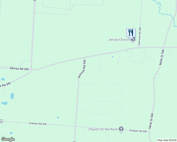 map of restaurants, bars, coffee shops, grocery stores, and more near 2623 Summit Road Southwest in Pataskala