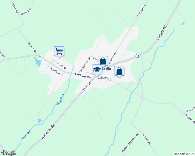 map of restaurants, bars, coffee shops, grocery stores, and more near 1060 Zeigler Road in Wellsville