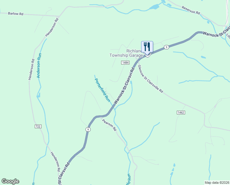 map of restaurants, bars, coffee shops, grocery stores, and more near 66312 Warnock Saint Clairsvi Road in Saint Clairsville