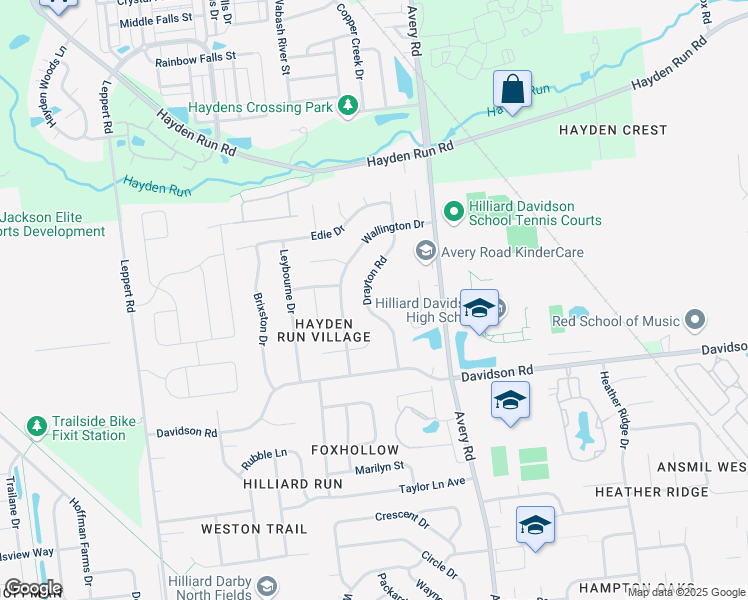 map of restaurants, bars, coffee shops, grocery stores, and more near 4841-4847 Moreland Drive West in Columbus