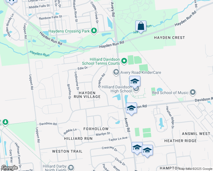 map of restaurants, bars, coffee shops, grocery stores, and more near 4841-4847 Moreland Drive West in Columbus