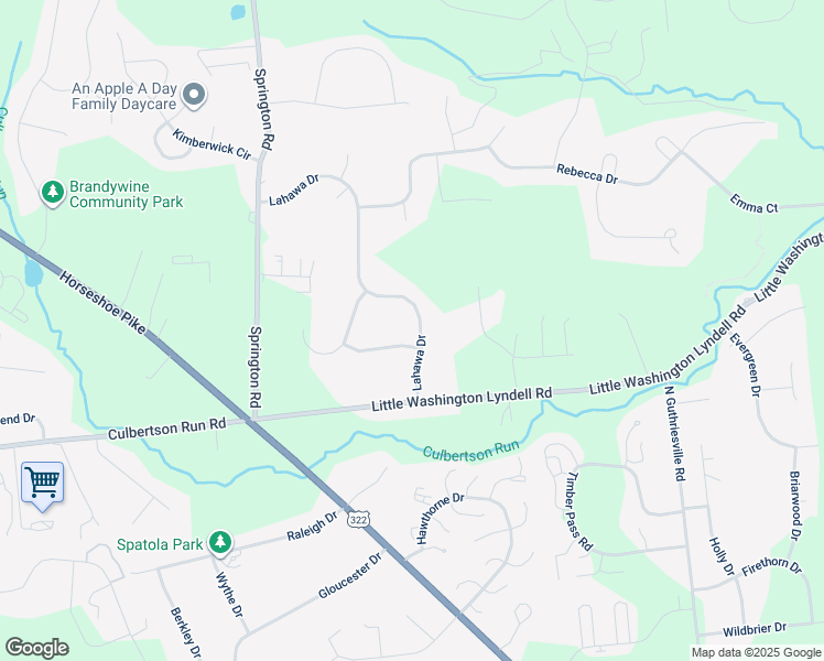 map of restaurants, bars, coffee shops, grocery stores, and more near 10 Lahawa Drive in Downingtown