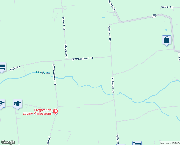 map of restaurants, bars, coffee shops, grocery stores, and more near 253 North Weavertown Road in Bird in Hand