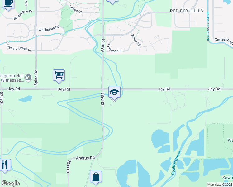 map of restaurants, bars, coffee shops, grocery stores, and more near 4154 63rd Street in Boulder