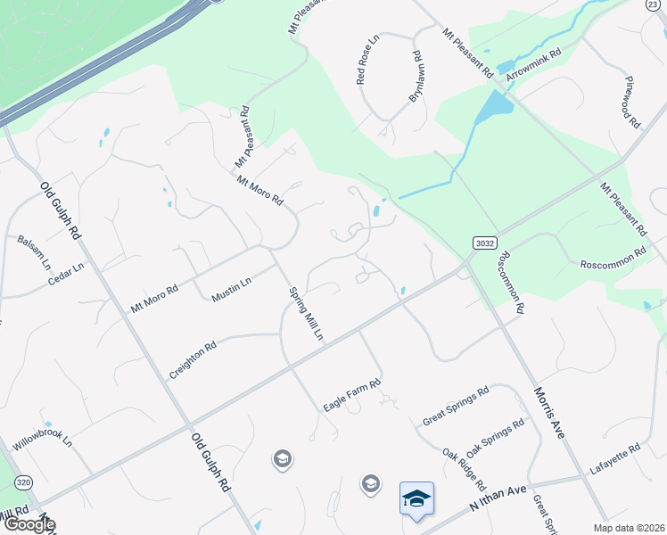 map of restaurants, bars, coffee shops, grocery stores, and more near 725 Canterbury Lane in Villanova