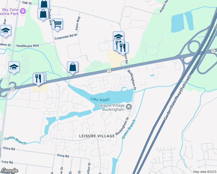 map of restaurants, bars, coffee shops, grocery stores, and more near 673 New Castle Court in Lakewood