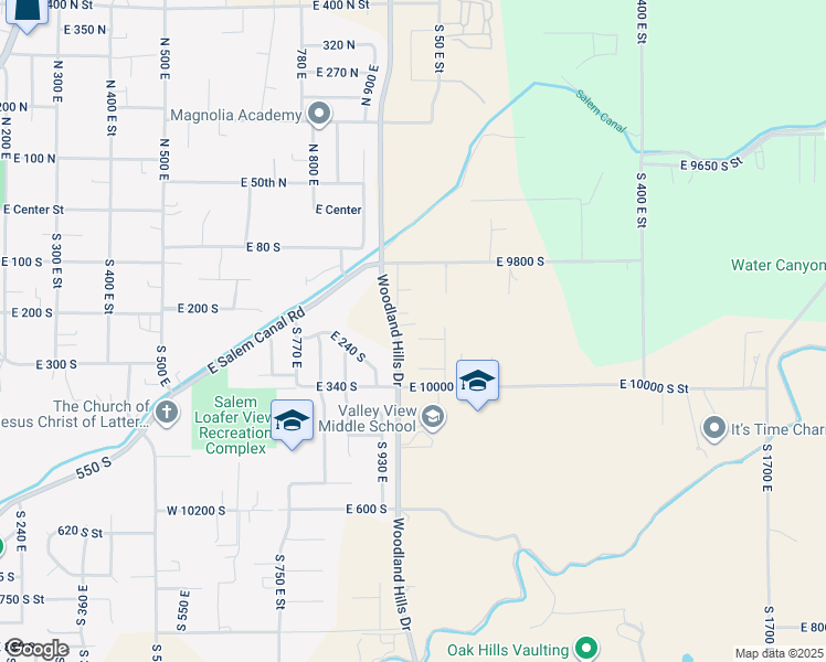 map of restaurants, bars, coffee shops, grocery stores, and more near 1001 East 250 South in Salem