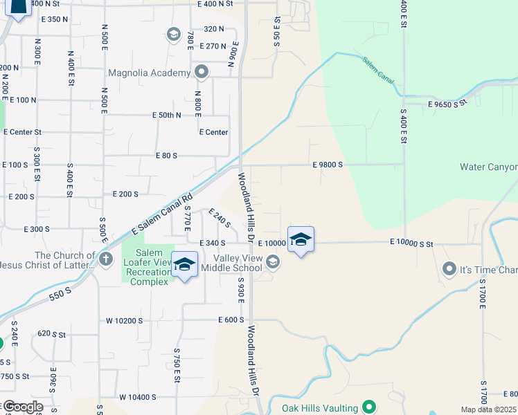 map of restaurants, bars, coffee shops, grocery stores, and more near 1001 East 250 South in Salem