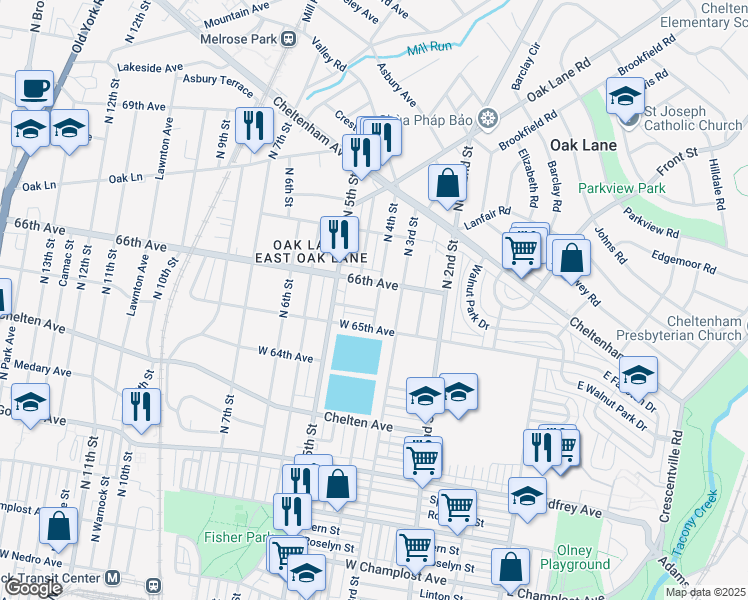 map of restaurants, bars, coffee shops, grocery stores, and more near 401 Acker Street in Philadelphia