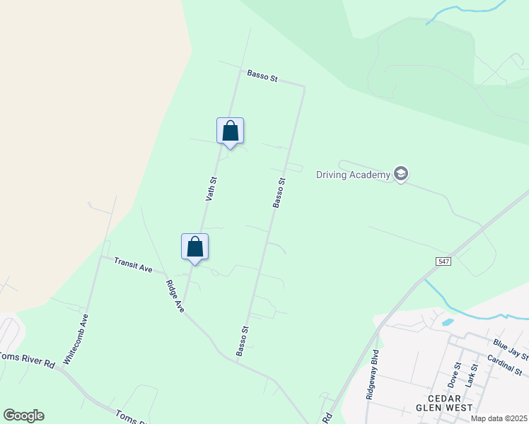 map of restaurants, bars, coffee shops, grocery stores, and more near 496 Basso Street in Jackson Township