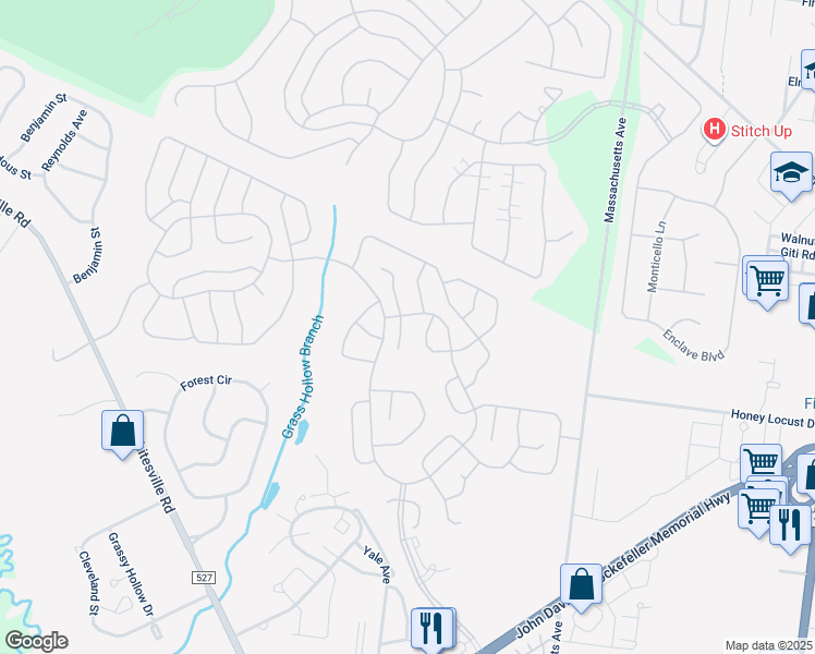 map of restaurants, bars, coffee shops, grocery stores, and more near 2656 Silver Hill Lane in Toms River