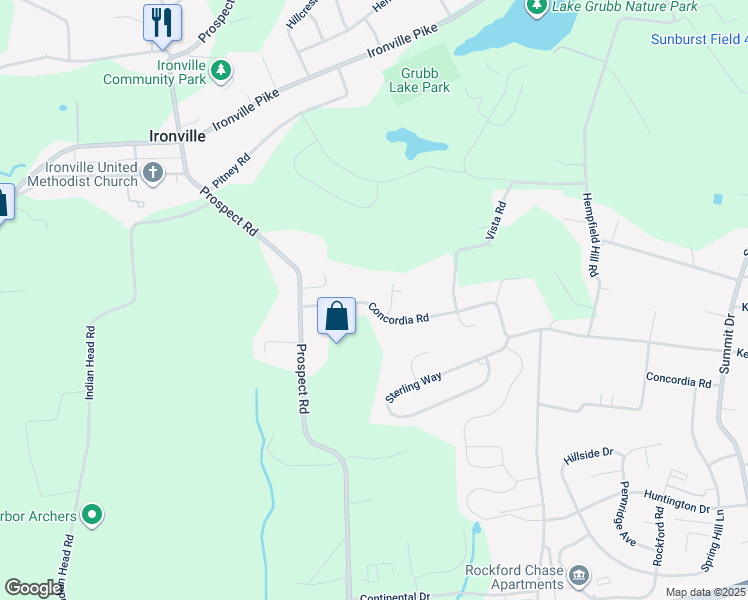 map of restaurants, bars, coffee shops, grocery stores, and more near 3933 Concordia Road in Columbia