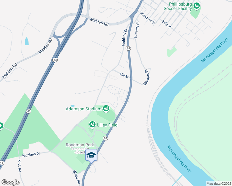 map of restaurants, bars, coffee shops, grocery stores, and more near 1151-1165 California Road in Brownsville