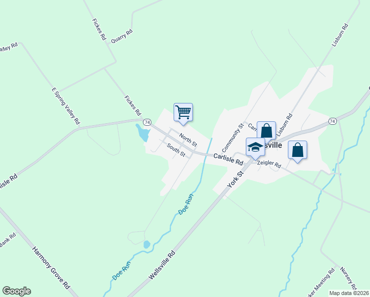 map of restaurants, bars, coffee shops, grocery stores, and more near 338 Main Street in Wellsville