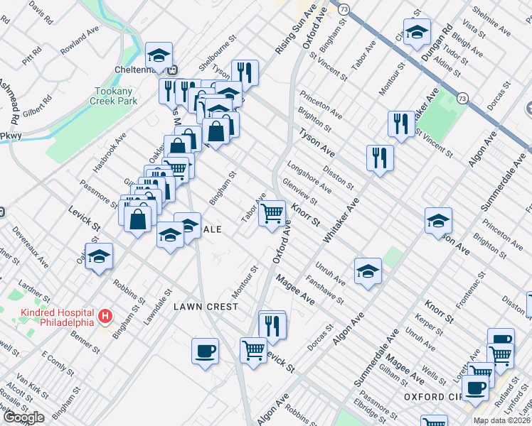 map of restaurants, bars, coffee shops, grocery stores, and more near 717 Kerper Street in Philadelphia