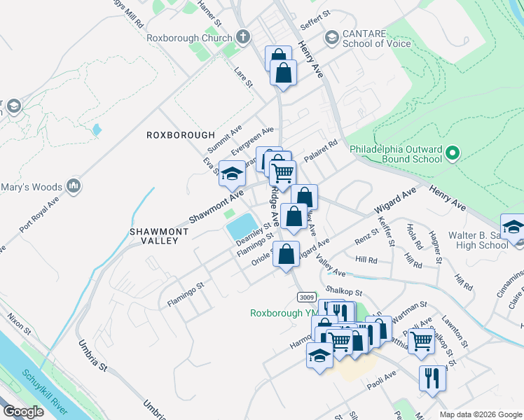 map of restaurants, bars, coffee shops, grocery stores, and more near 481 Minerva Street in Philadelphia
