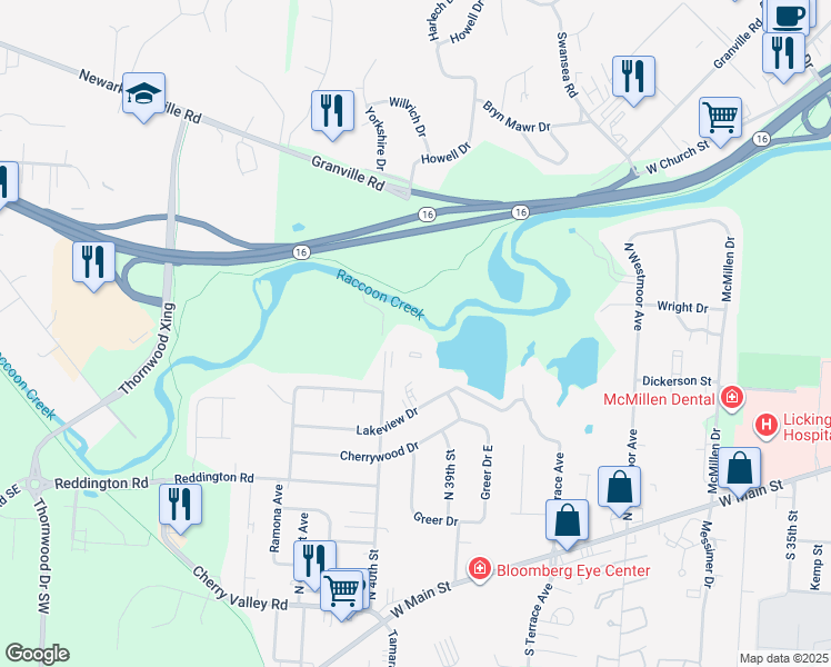 map of restaurants, bars, coffee shops, grocery stores, and more near 370 North 40th Street in Newark