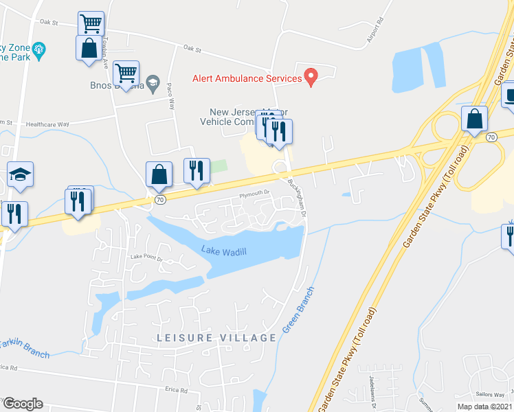 map of restaurants, bars, coffee shops, grocery stores, and more near 661A Plymouth Drive in Lakewood