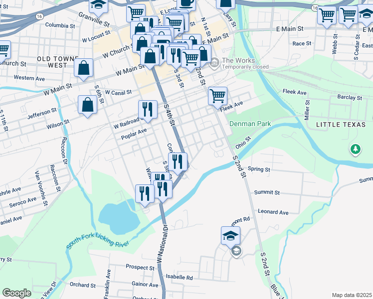 map of restaurants, bars, coffee shops, grocery stores, and more near 31 Gilbert Street in Newark