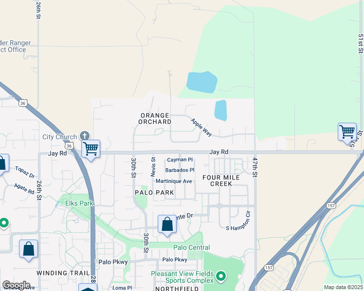 map of restaurants, bars, coffee shops, grocery stores, and more near 4251 Peach Way in Boulder