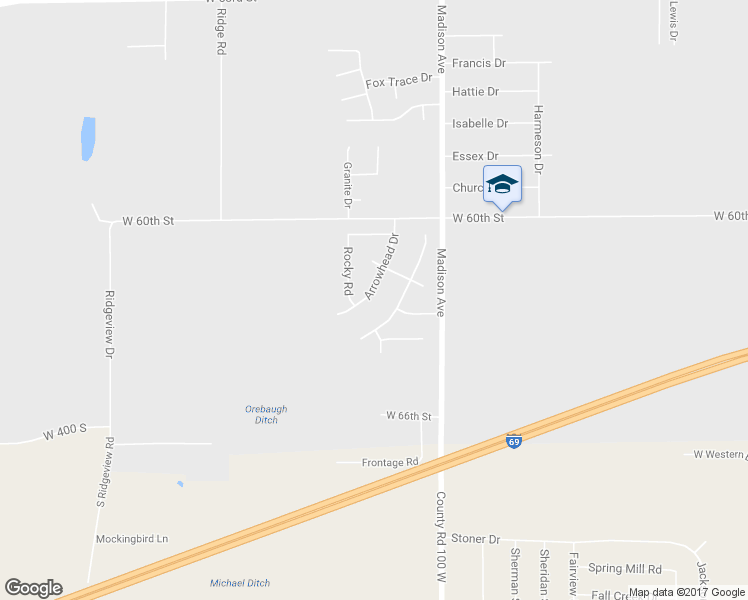 map of restaurants, bars, coffee shops, grocery stores, and more near 6306 Arrowhead Drive in Anderson