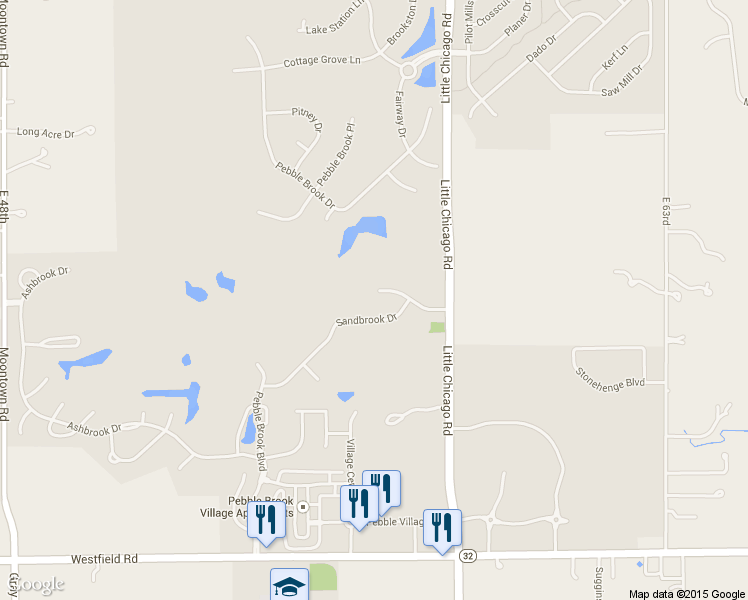 map of restaurants, bars, coffee shops, grocery stores, and more near 362 Sandbrook Court in Noblesville