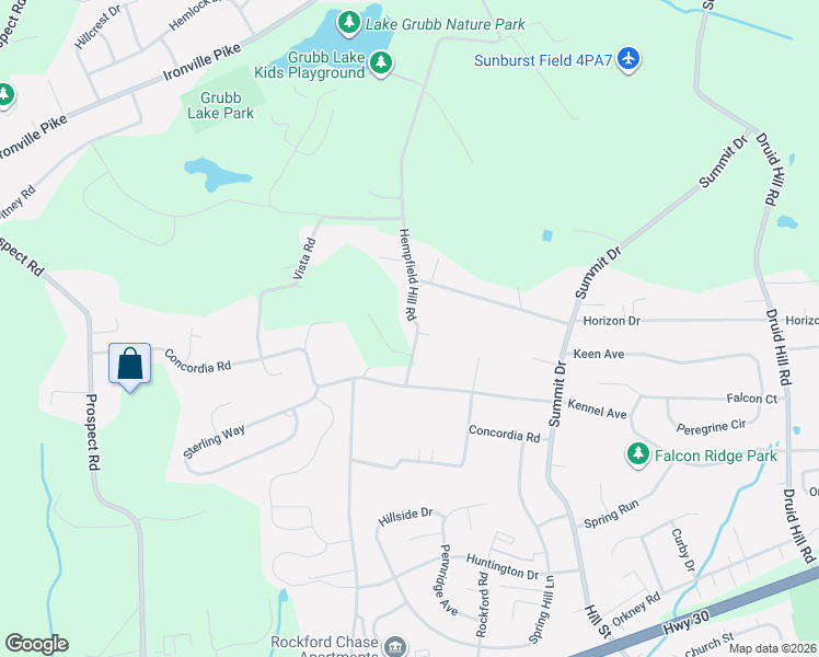 map of restaurants, bars, coffee shops, grocery stores, and more near 415 Hempfield Hill Road in Columbia