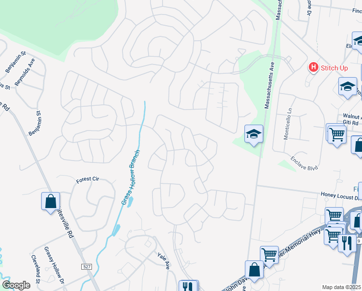 map of restaurants, bars, coffee shops, grocery stores, and more near 2656 Silver Hill Lane in Toms River