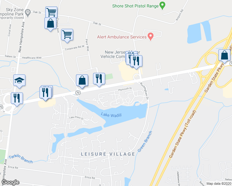 map of restaurants, bars, coffee shops, grocery stores, and more near 666F Plymouth Drive in Lakewood
