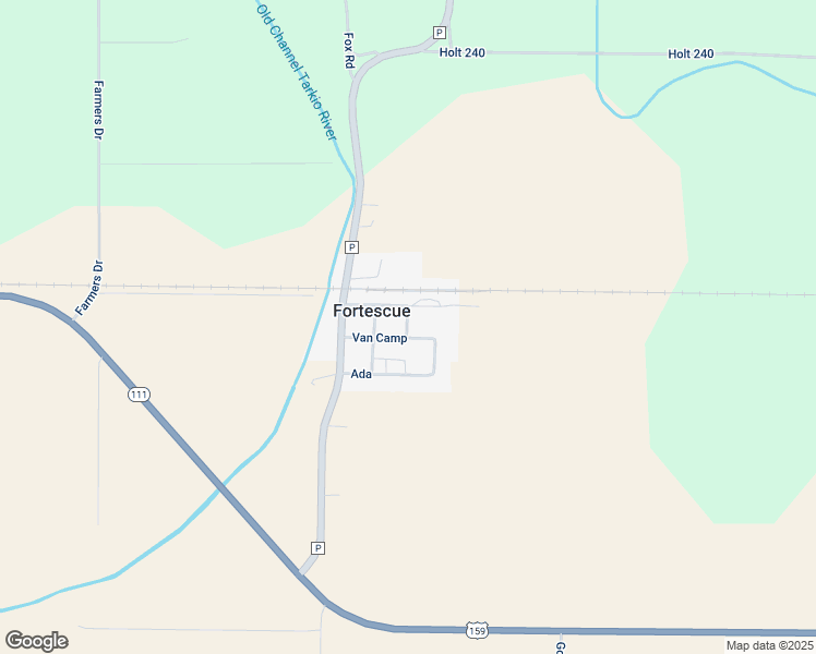map of restaurants, bars, coffee shops, grocery stores, and more near 301 Van Camp in Fortescue
