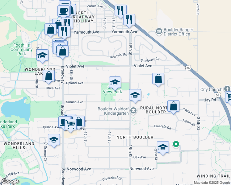 map of restaurants, bars, coffee shops, grocery stores, and more near 1897 Sumac Avenue in Boulder