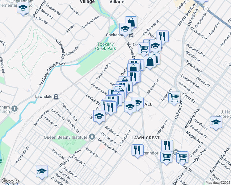 map of restaurants, bars, coffee shops, grocery stores, and more near 433 Hellerman Street in Philadelphia