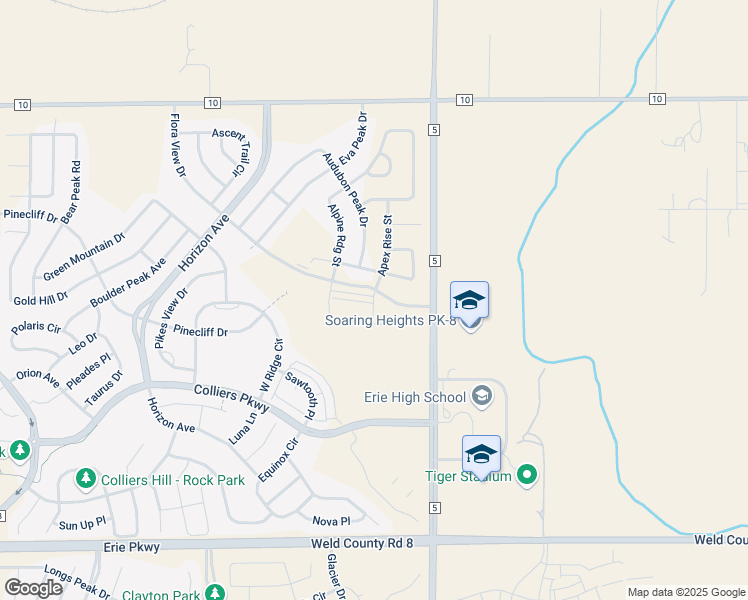 map of restaurants, bars, coffee shops, grocery stores, and more near 5 Colliers Parkway in Frederick
