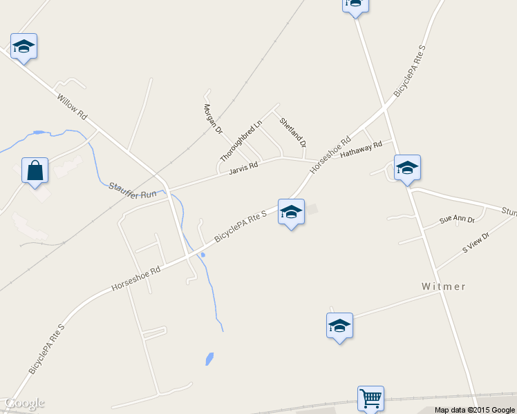 map of restaurants, bars, coffee shops, grocery stores, and more near 2109 Horseshoe Road in Lancaster